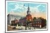 Philadelphia, Pennsylvania - Independence Hall from Chestnut Street-Lantern Press-Mounted Art Print