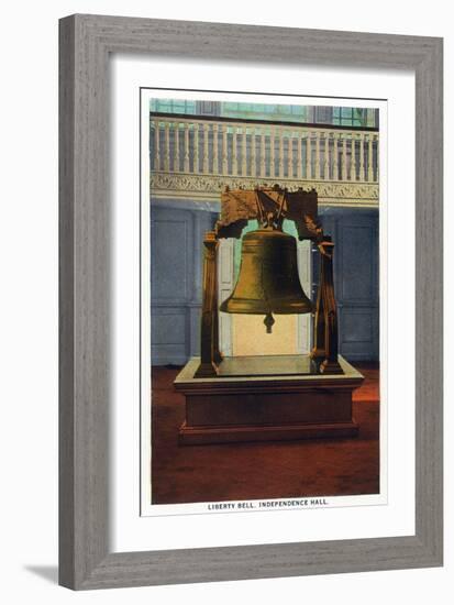 Philadelphia, Pennsylvania - Independence Hall Liberty Bell Scene-Lantern Press-Framed Art Print