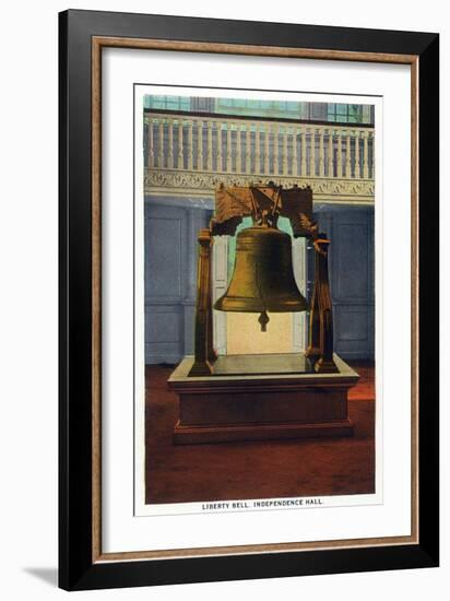 Philadelphia, Pennsylvania - Independence Hall Liberty Bell Scene-Lantern Press-Framed Art Print