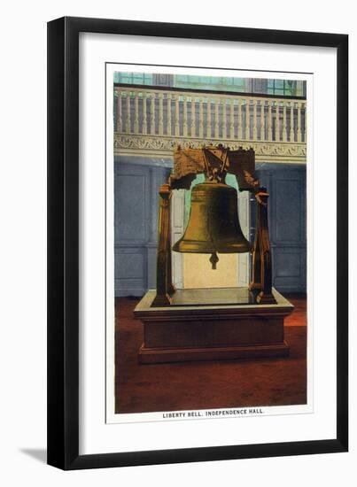 Philadelphia, Pennsylvania - Independence Hall Liberty Bell Scene-Lantern Press-Framed Art Print