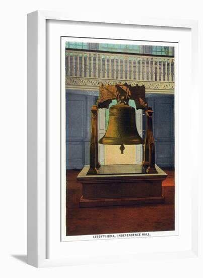 Philadelphia, Pennsylvania - Independence Hall Liberty Bell Scene-Lantern Press-Framed Art Print