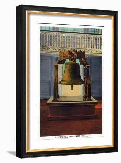 Philadelphia, Pennsylvania - Independence Hall Liberty Bell Scene-Lantern Press-Framed Art Print