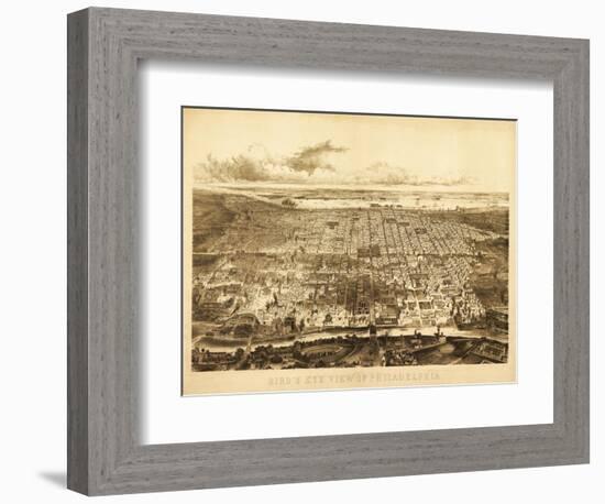 Philadelphia, Pennsylvania - Panoramic Map-Lantern Press-Framed Art Print