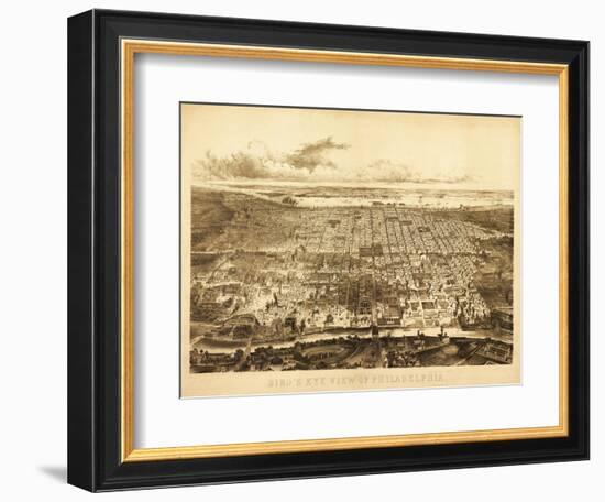 Philadelphia, Pennsylvania - Panoramic Map-Lantern Press-Framed Art Print