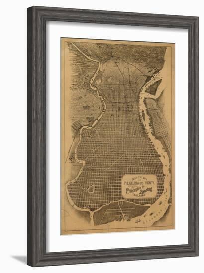 Philadelphia, Pennsylvania - Panoramic Map-Lantern Press-Framed Art Print