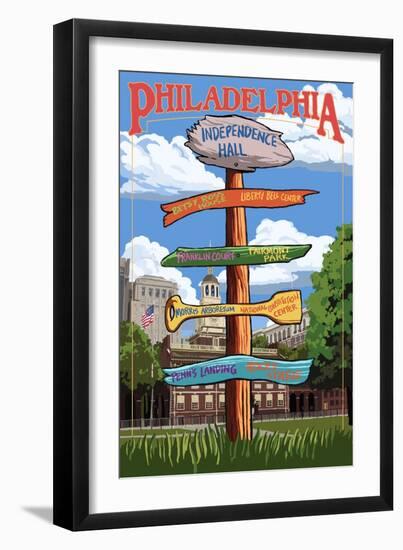 Philadelphia, Pennsylvania - Sign Destinations-Lantern Press-Framed Art Print