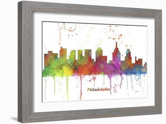 Philadelphia Pennsylvania Skyline MCLR 1-Marlene Watson-Framed Giclee Print