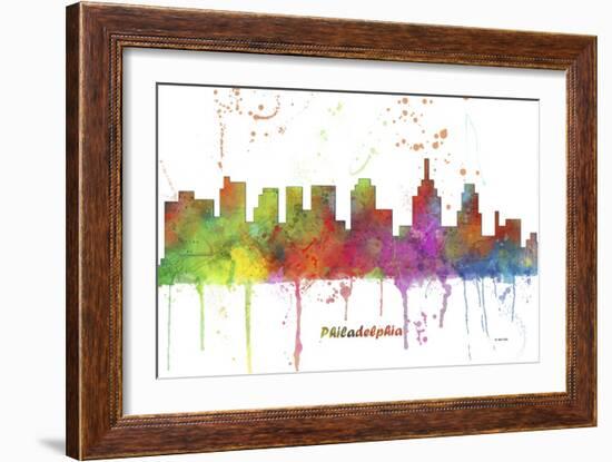 Philadelphia Pennsylvania Skyline MCLR 1-Marlene Watson-Framed Giclee Print