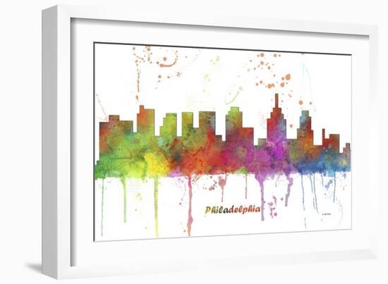 Philadelphia Pennsylvania Skyline MCLR 1-Marlene Watson-Framed Giclee Print