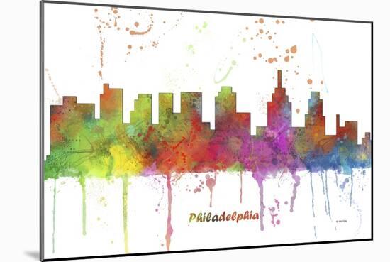 Philadelphia Pennsylvania Skyline MCLR 1-Marlene Watson-Mounted Giclee Print