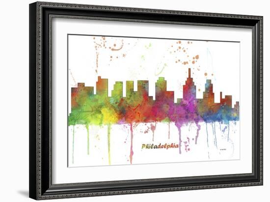 Philadelphia Pennsylvania Skyline MCLR 1-Marlene Watson-Framed Giclee Print