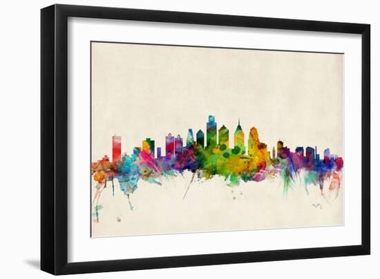 Philadelphia Pennsylvania Skyline-Michael Tompsett-Framed Art Print