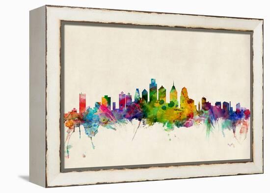 Philadelphia Pennsylvania Skyline-Michael Tompsett-Framed Stretched Canvas