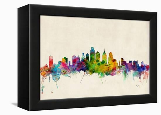 Philadelphia Pennsylvania Skyline-Michael Tompsett-Framed Stretched Canvas