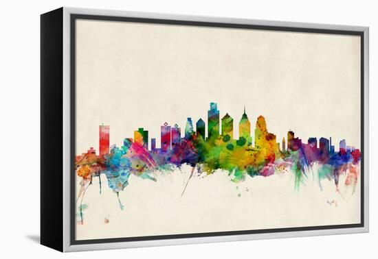 Philadelphia Pennsylvania Skyline-Michael Tompsett-Framed Stretched Canvas