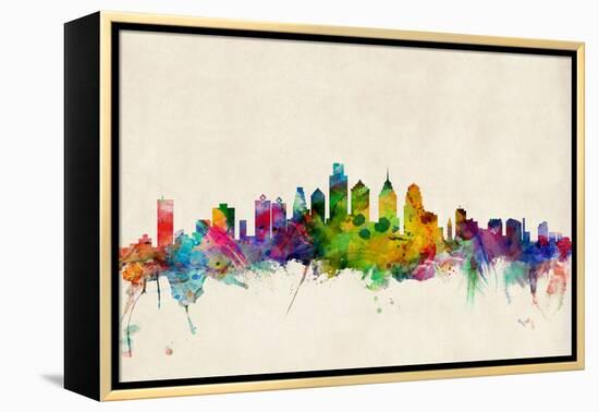 Philadelphia Pennsylvania Skyline-Michael Tompsett-Framed Stretched Canvas