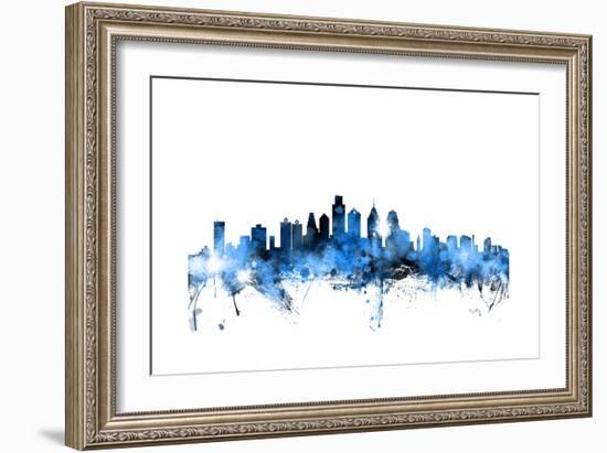 Philadelphia Pennsylvania Skyline-Michael Tompsett-Framed Art Print