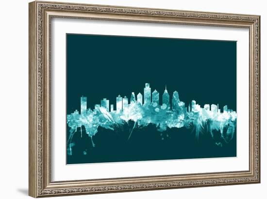 Philadelphia Pennsylvania Skyline-Michael Tompsett-Framed Art Print