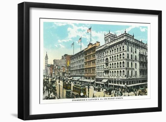 Philadelphia, Pennsylvania - Strawbridge and Clothiers Building Exterior-Lantern Press-Framed Art Print