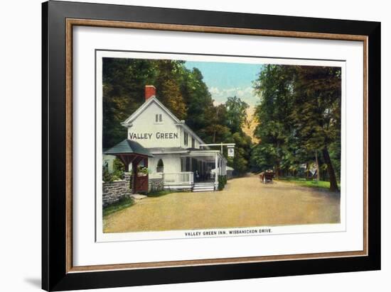 Philadelphia, Pennsylvania - Valley Green Inn, Wissahickon Drive Scene-Lantern Press-Framed Art Print