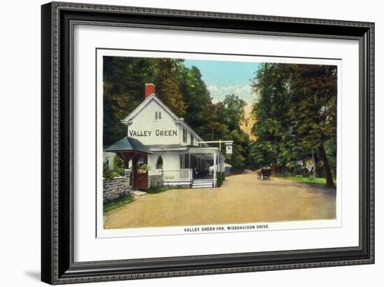 Philadelphia, Pennsylvania - Valley Green Inn, Wissahickon Drive Scene-Lantern Press-Framed Art Print
