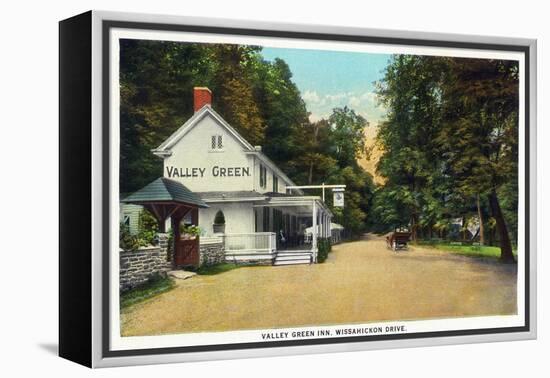 Philadelphia, Pennsylvania - Valley Green Inn, Wissahickon Drive Scene-Lantern Press-Framed Stretched Canvas