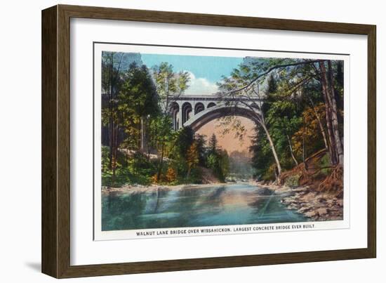 Philadelphia, Pennsylvania - Walnut Lane Bridge over Wissahickon River-Lantern Press-Framed Art Print