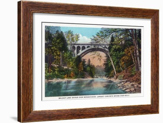 Philadelphia, Pennsylvania - Walnut Lane Bridge over Wissahickon River-Lantern Press-Framed Art Print