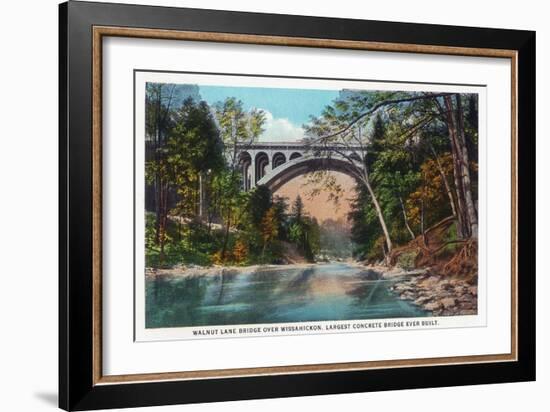 Philadelphia, Pennsylvania - Walnut Lane Bridge over Wissahickon River-Lantern Press-Framed Art Print