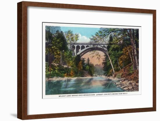 Philadelphia, Pennsylvania - Walnut Lane Bridge over Wissahickon River-Lantern Press-Framed Art Print