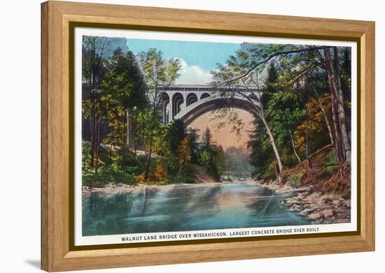 Philadelphia, Pennsylvania - Walnut Lane Bridge over Wissahickon River-Lantern Press-Framed Stretched Canvas