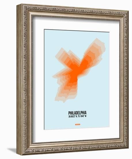 Philadelphia Radiant Map 1-NaxArt-Framed Art Print