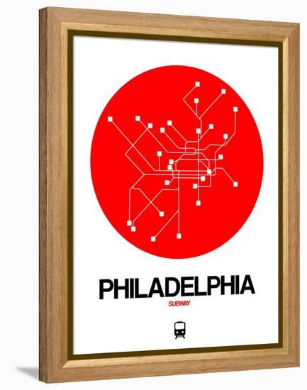 Philadelphia Red Subway Map-NaxArt-Framed Stretched Canvas