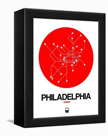 Philadelphia Red Subway Map-NaxArt-Framed Stretched Canvas