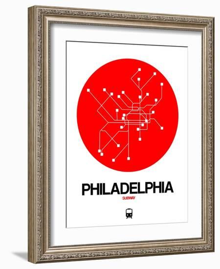 Philadelphia Red Subway Map-NaxArt-Framed Art Print