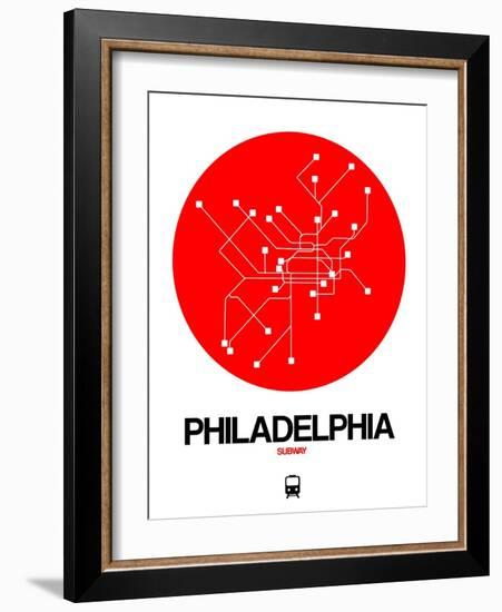 Philadelphia Red Subway Map-NaxArt-Framed Art Print