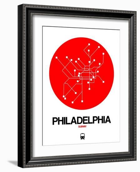 Philadelphia Red Subway Map-NaxArt-Framed Art Print