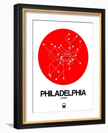 Philadelphia Red Subway Map-NaxArt-Framed Art Print