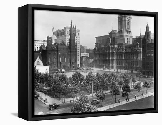 Philadelphia's City Hall Plaza-null-Framed Premier Image Canvas