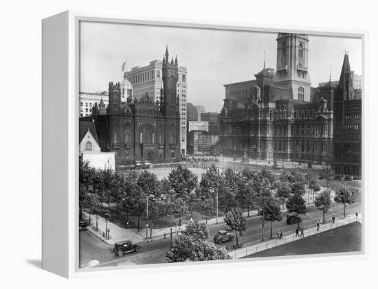 Philadelphia's City Hall Plaza-null-Framed Premier Image Canvas