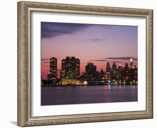 Philadelphia Skyline and Delaware River, Philadelphia, Pennsylvania, United States of America-Richard Cummins-Framed Photographic Print