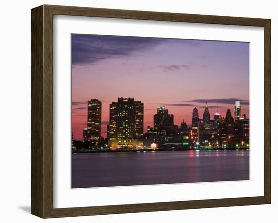 Philadelphia Skyline and Delaware River, Philadelphia, Pennsylvania, United States of America-Richard Cummins-Framed Photographic Print