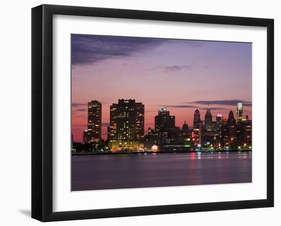 Philadelphia Skyline and Delaware River, Philadelphia, Pennsylvania, United States of America-Richard Cummins-Framed Photographic Print