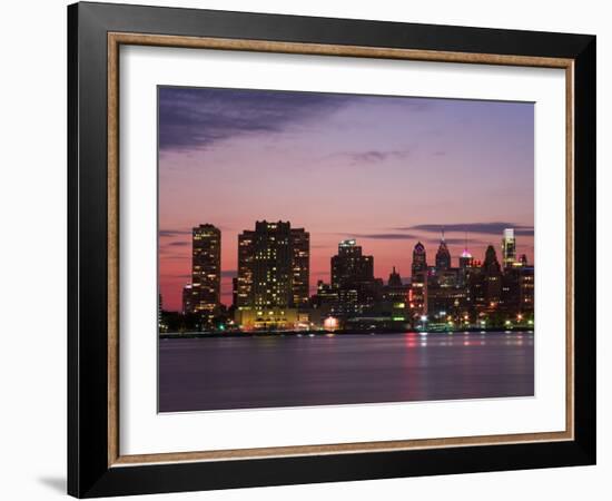 Philadelphia Skyline and Delaware River, Philadelphia, Pennsylvania, United States of America-Richard Cummins-Framed Photographic Print