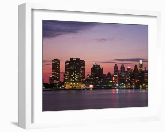 Philadelphia Skyline and Delaware River, Philadelphia, Pennsylvania, United States of America-Richard Cummins-Framed Photographic Print