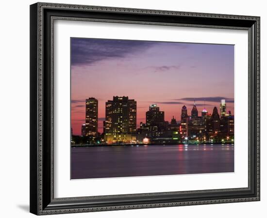 Philadelphia Skyline and Delaware River, Philadelphia, Pennsylvania, United States of America-Richard Cummins-Framed Photographic Print