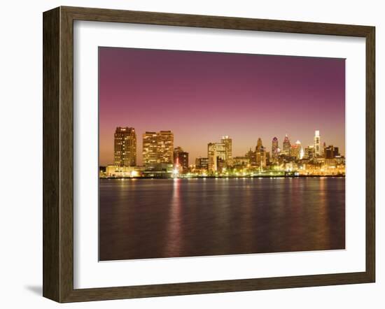 Philadelphia Skyline and Delaware River, Philadelphia, Pennsylvania-Richard Cummins-Framed Photographic Print