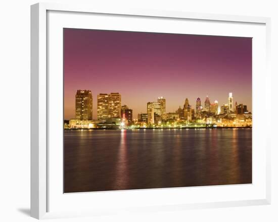 Philadelphia Skyline and Delaware River, Philadelphia, Pennsylvania-Richard Cummins-Framed Photographic Print