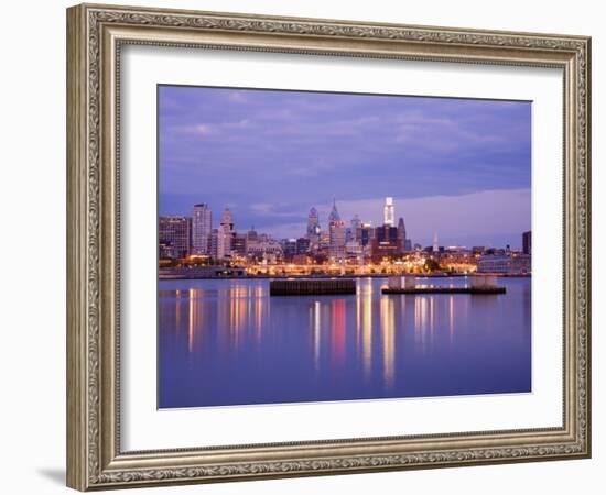 Philadelphia Skyline and Delaware River, Philadelphia, Pennsylvania-Richard Cummins-Framed Photographic Print