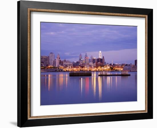 Philadelphia Skyline and Delaware River, Philadelphia, Pennsylvania-Richard Cummins-Framed Photographic Print